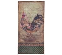 Biscottini Gallo Print on Raw Jute Canvas Vintage Rustic 40x80 Red