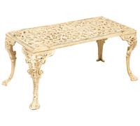 Biscottini Heavy Antique Cast Iron Smoke Side Table 48x90x43 Outdoor