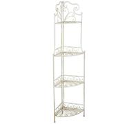 Biscottini Iron Etagere Shelf 46x32x155cm White 4 Tiers Garden House Plants