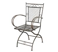 Biscottini Iron Wrought Bronze Armchair Chair Design 60x51x95 cm