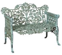 Biscottini Liberty Cast Iron Bench Antique Look 110x56x86 Outdoor Garden