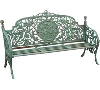 Biscottini Liberty Garden Bench Cast Iron Antique Green 184x70x110