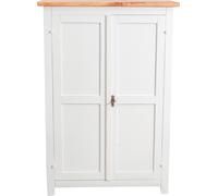 Biscottini Mobile Display Cabinet Country Shabby Chic Pine Wood 68x25x98