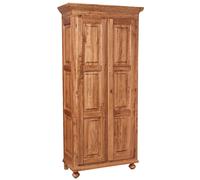 Biscottini Natural Solid Wood Beechwood Country Bedroom Wardrobe 100x50x210 cm