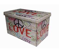 Biscottini Refillable Faux Leather Storage Ottoman Bench Footstool 60x36x36