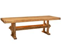 Biscottini Rustic Solid Linden Wood Rectangular Dining Table 250x100 cm