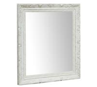 Biscottini Shabby Chic Antique White Wood Mirror 64x74x4 cm Wall Entryway