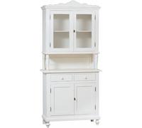 Biscottini Shabby Chic Solid Wood Display Cabinet Sideboard White 107x43x238 cm
