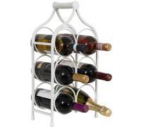 Biscottini Shabby Chic Wrought Iron Wine Rack Cabinet 24x14x46 6 Compartments