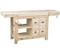 Biscottini Solid Country Style Bench Table Wood Basswood 184x74x92