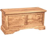 Biscottini Solid Tigerwood Country Natural Storage Bench Chest 100x38x48
