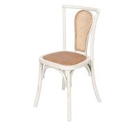 Biscottini Solid Wood Chair Vienna Straw 44x46x88 cm Vintage Distressed White