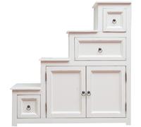 Biscottini Solid Wood Chest of Drawers Scala White 94x97 cm Shabby Chic