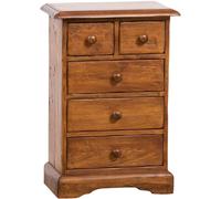 Biscottini Solid Wood Country Nightstand Shabby Chic 51x30x74 Cm