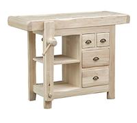 Biscottini Solid wood kitchen island table Made in Italy 116x63x90 cm | Vintage work table | Farmhouse table for farmhouse table