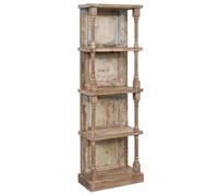 Biscottini Solid Wood Shabby Chic Shelf Unit, 50x27x152 cm, Antique Finish