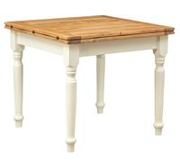 Biscottini Square Extendable Drop-Leaf Table White 90x90 Wood Country