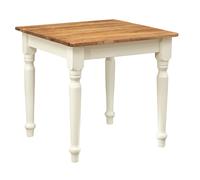 Biscottini Square Table Solid Wood White Walnut Top 80x80 Dining Kitchen