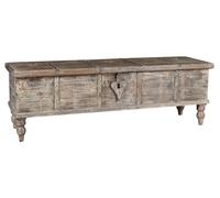 Biscottini Teak Wood Storage Bench Chest 137x47x41 Modern Entryway