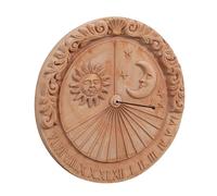 Biscottini Terracotta Sundial 53 x 6 x 53 cm Made in Italy - Decorative Panels Sun and Moon - Home Decor Terracota Kitchen - Shabby Home Accessories - Garden Clock - Professional Compass