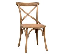 Biscottini Thonet Solid Ash Wood Rattan White Vintage Dining Chair