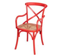 Biscottini Thonet Wooden Armchair Solid Ash 43x50x89 cm Vintage Red