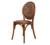 Biscottini Upholstered Chair Wooden Walnut 96x43x48 Backrest Living Room