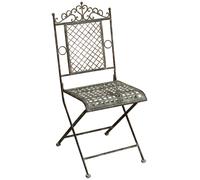 Biscottini Vintage Square Wrought Iron Folding Chair Rust Antique Finish