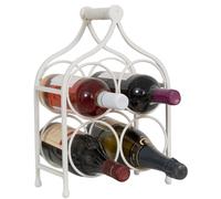 Biscottini Vintage Wrought Iron Bottle Rack Cantinetta 24x14x35 cm White