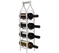 Biscottini Vintage Wrought Iron Wine Bottle Holder Cabinet White 13x14x58