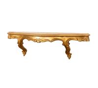 Biscottini Wall Shelf Bracket Wood Antique Gold 47x13x14 Living Room