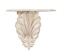Biscottini Wall Shelf Bracket Wood White Distressed Shabby Chic 39x24x37