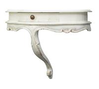 Biscottini Wall Shelf Wood Bracket White Distressed Shabby Chic 50x24x40