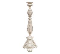 Biscottini White Distressed Wood Candelabrum Shabby Chic Vintage 30x30x90 cm