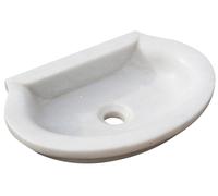 Biscottini White Marble Vanity Sink Basin 46x31x13 cm Countertop