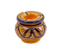 Biscottini Windproof ceramic ashtray 9x8 cm | Hand-decorated closed ashtray | Table ashtray | Odour closed ashtray