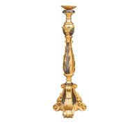 Biscottini Wood Candle Holder Antique Gold Leaf Black 30x30x90 cm