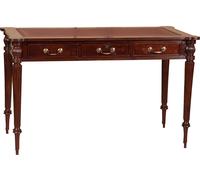 Biscottini Wooden Writing Desk Walnut 126x65x75cm 3 Drawers Office