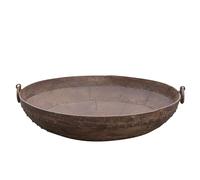 Biscottini Wrought Iron Fire Pit Container Barbecue 80x80x27 Cm MPN F1441