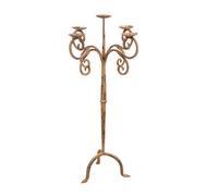 Biscottini Wrought Iron Floor Candelabra Candlestick, Cream, 49x49x94cm