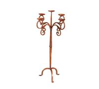 Biscottini Wrought Iron Floor Candelabrum Red Distressed 49x49x94 cm