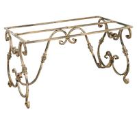 Biscottini Wrought Iron Table 130x70x75 Antique Marble Stone Glass Robusta
