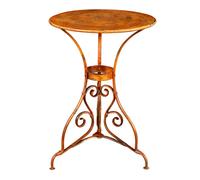 Biscottini Wrought Iron Table Antique Red Industrial Design 77x56x56 cm