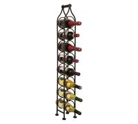 Biscottini Wrought Iron Wine Bottle Cabinet 15x16x105 cm Black Vertical