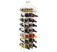 Biscottini Wrought Iron Wine Bottle Rack Kitchen White Home 36x16x106