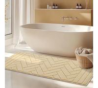 Biscpro Dirt Trapper Mat Indoor Long 50 x 120 cm, Washable Non-Slip Doormat Water-Absorbent Clean Mat Carpet Runner Hallway Door Mat for Dogs, Entrance, Hallway, Kitchen, Beige