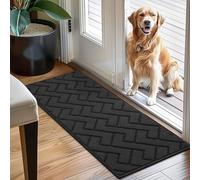 Biscpro Door Mat, 50x120 cm DoorMat Indoor Washable, Doormat Indoor Dirt Trapper Non-slip,Absorbent Inside Entrance Rug Mat for Entryway,Patio,Garden,Laundry Room,Pets - Dark Gray