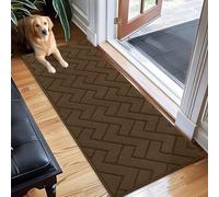 Biscpro Door Mat, 50x150cm DoorMat Indoor Washable, Doormat Indoor Dirt Trapper Non-slip,Absorbent Inside Entrance Rug Mat for Entryway,Patio,Garden,Laundry Room,Pets - Dark Brown