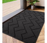 Biscpro Door Mat 50x80 cm, Indoor DoorMat Washable, Doormat Dirt Trapper Non-slip, Absorbent Inside Entrance Rug Floor Mat for Entryway, Patio, Garden, laundry Room,Pets and Dogs - Dark Grey