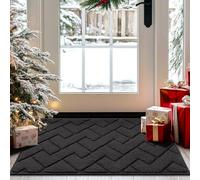 Biscpro Door Mat 50x80cm,Indoor DoorMat Washable,Doormat Dirt Trapper Non-slip,Absorbent Inside Entrance Rug Floor Mat for Entryway,Patio,Garden,Laundry Room,Pets and Dogs-Dark Grey